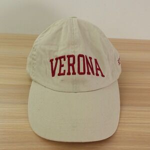 Verona Spell Out Baseball Cap Beige Adjustable Buckle Strap Dad Classic MV SPORT